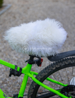 Nakładka/ pokrowiec na siodełko rowerowe - biała (średni włos)