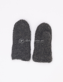 Mittens, plain, 100% wool, gray gloves