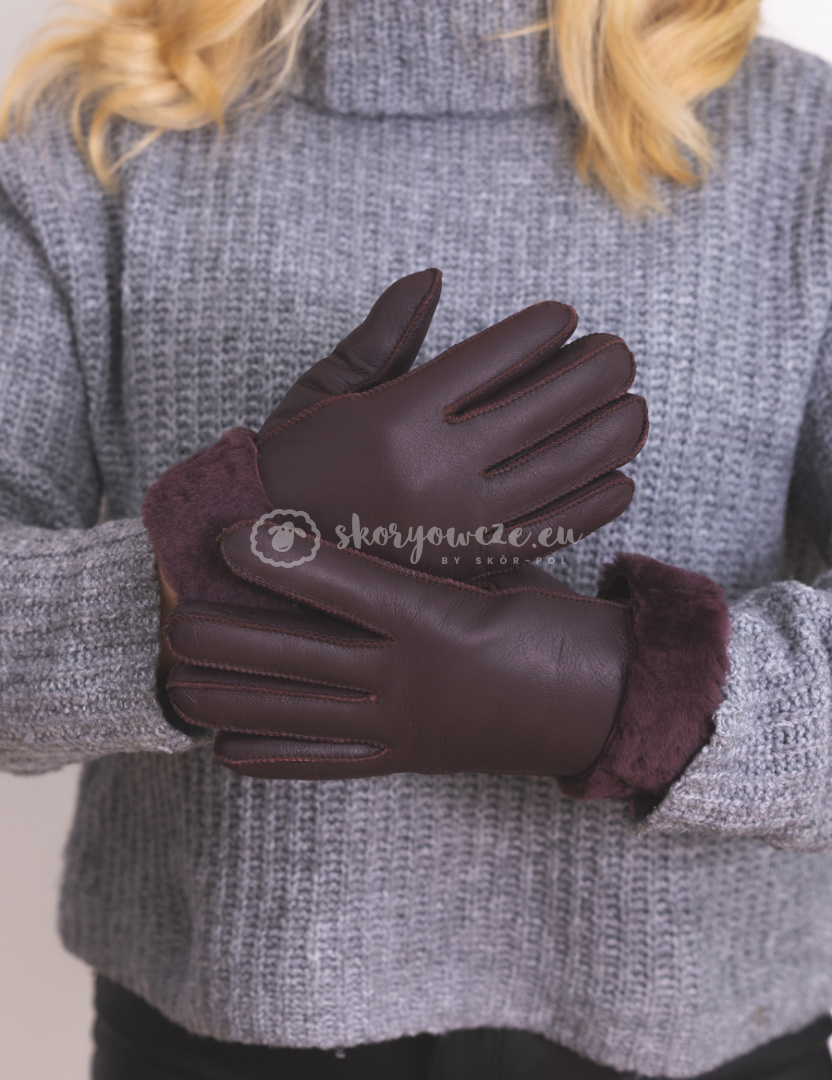 Women's mahogany lambskin gloves Women's mahogany lambskin gloves