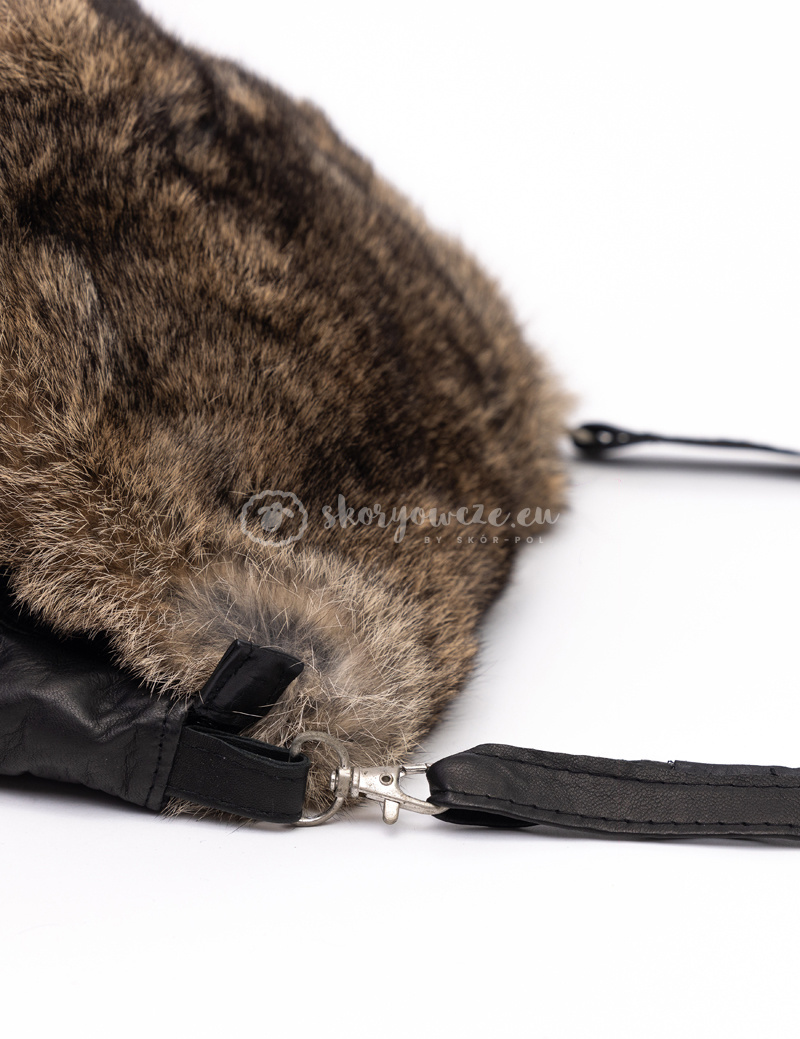 Leather fur handbag with natural rabbit fur Leather fur handbag with natural rabbit fur