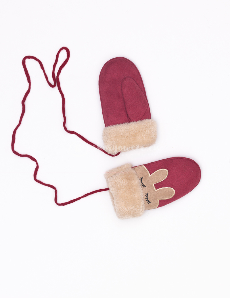 Children's winter gloves with a string - color Children's winter gloves with a string - color