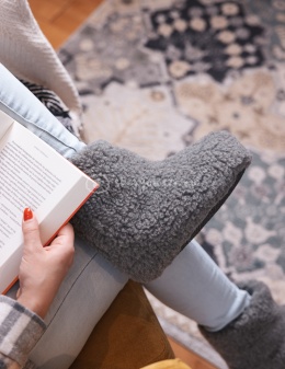 Bambosze wełniane góralskie wysokie #szare jasne