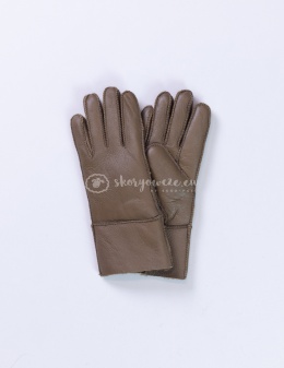 Women's brown lambskin gloves