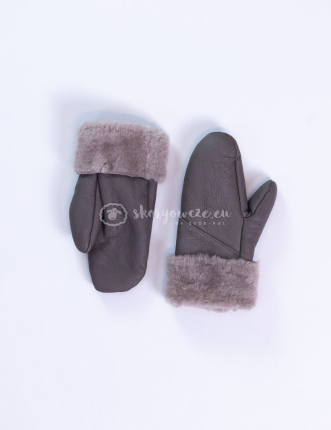 Women's chocolate lambskin mittens Women's chocolate lambskin mittens