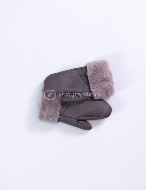 Women's chocolate lambskin mittens Women's chocolate lambskin mittens