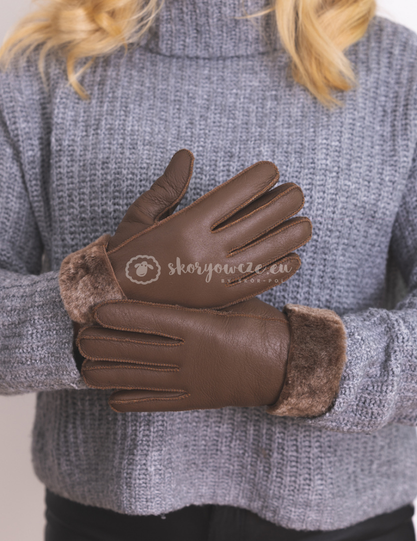 Women's dark brown lambskin gloves Women's dark brown lambskin gloves