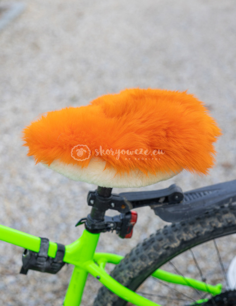 Nakładka/ pokrowiec na siodełko rowerowe - mix pomarańcz
