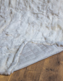 Narzuta dekoracyjna futro białe z królika 160x200 cm