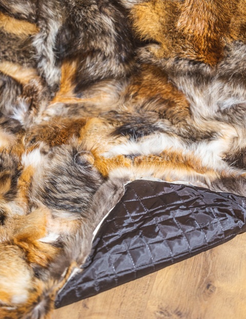 Decorative bedspread / real fox fur blanket 160x200 #raccoon, ginger fox