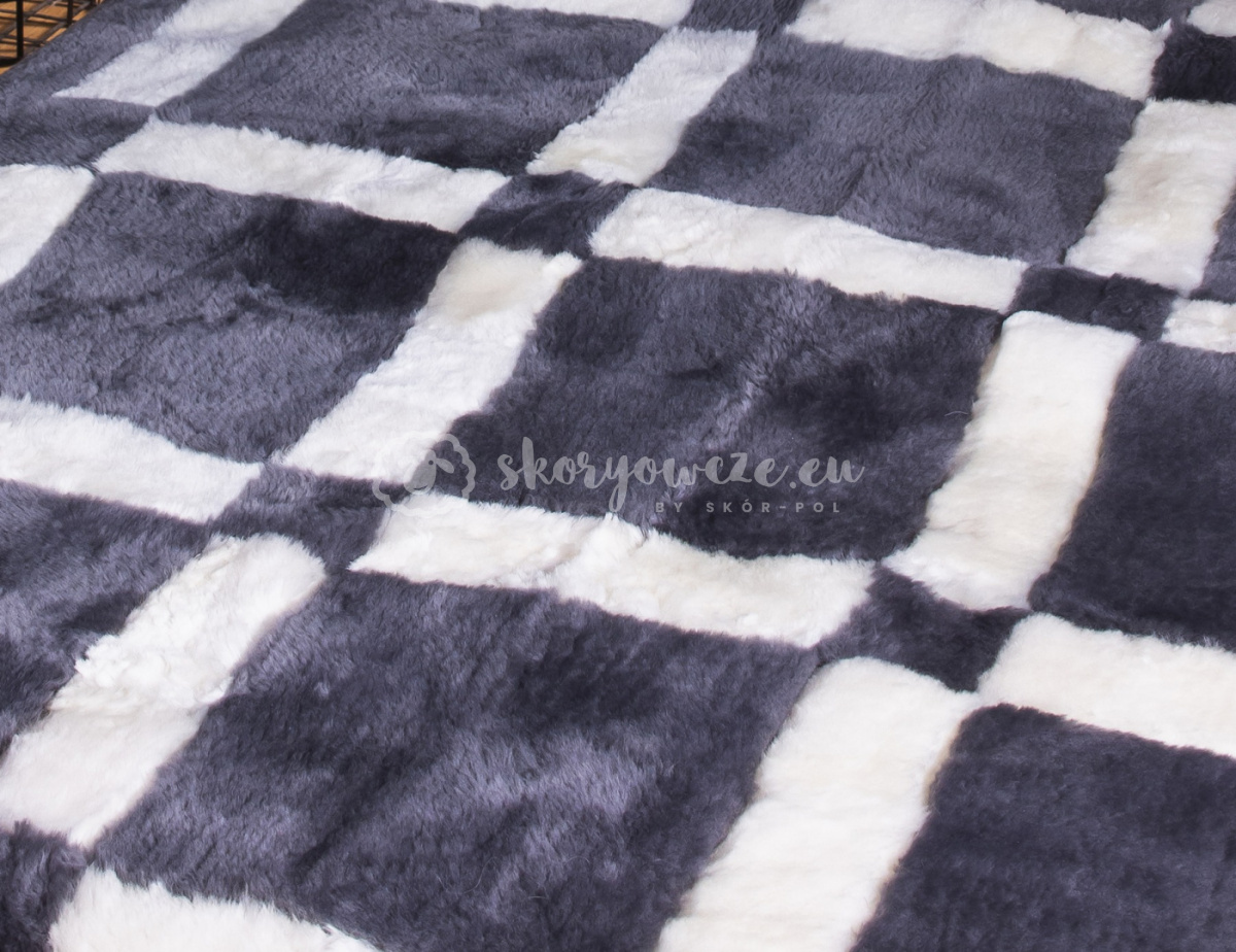 Iceland trimmed sheepskin bedspread 160x200 #grey big cube Iceland trimmed sheepskin bedspread 160x200 #grey big cube