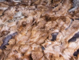 Decorative bedspread / real fox fur blanket 160x200 #chestnut beighe