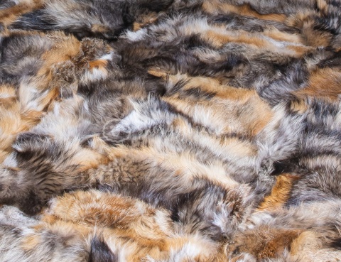 Decorative bedspread / real fox fur blanket 160x200 #raccoon, ginger fox