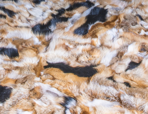 Decorative bedspread / real fox fur blanket 160x200 #ginger fox with black Decorative bedspread / real fox fur blanket 160x200 #ginger fox with black
