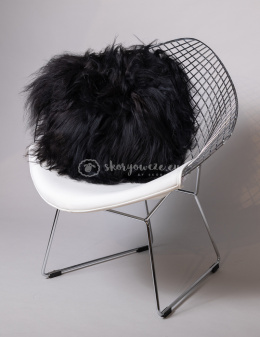 Decorative Sheepskin Pillow / Black