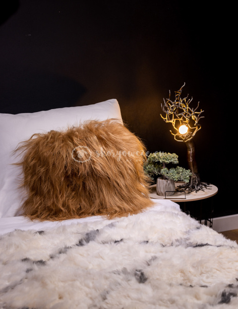 Decorative Sheepskin Pillow / Black Decorative Sheepskin Pillow / Black