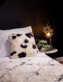 Decorative Sheepskin Pillow / Black