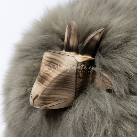 Baranek dekoracyjny / szaro-brązowy