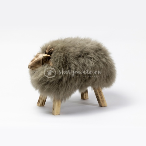 Baranek dekoracyjny / szaro-brązowy