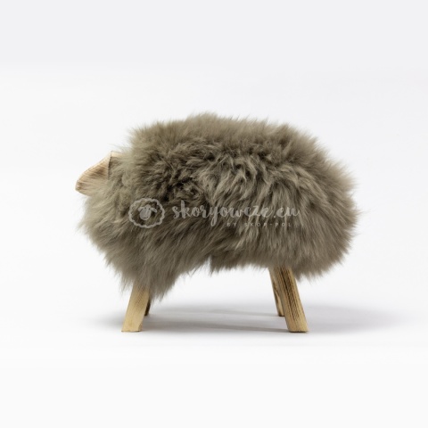 Baranek dekoracyjny / szaro-brązowy