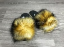 Klapki futrzane pantofle sztuczne futerko / rude