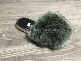 Klapki futrzane pantofle sztuczne futerko / szare