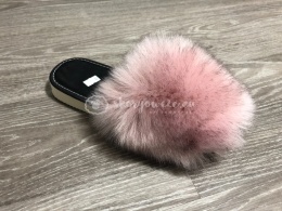 Klapki futrzane pantofle sztuczne futerko / brudny róż