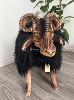 Krzesło - baran dekoracyjny / czarny / opalany