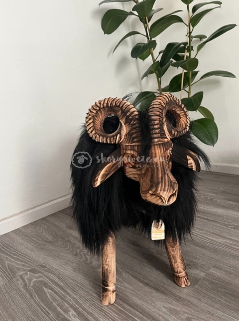 Krzesło - baran dekoracyjny / czarny / opalany