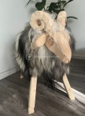 Krzesło - baran dekoracyjny szaro biały