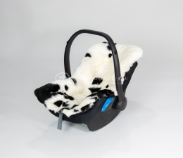 Wkładka do fotelika ze skóry owczej / Biało-czarna