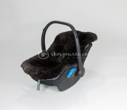 Wkładka do fotelika ze skóry owczej / Czarna